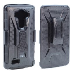 LG G4 Armor Holster Combo Belt Clip Case (Black)